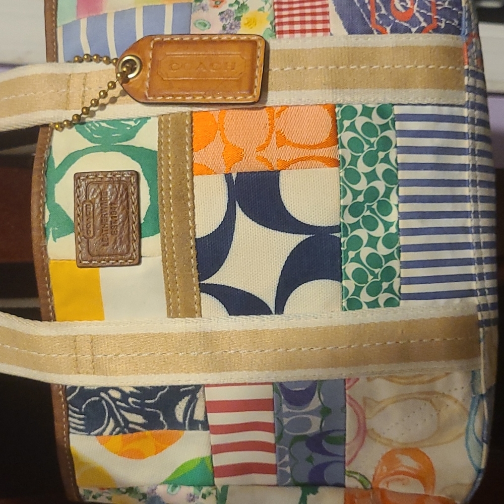 COPY - Coach Hampton weekend patchwork bag Vibrant color! Sale